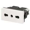 Weidmüller 16A White 1 Gang Panel Mount Outdoor Plug Socket Type L - Italian 1450810000