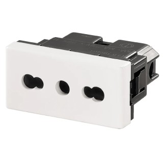 Weidmüller 16A White 1 Gang Panel Mount Outdoor Plug Socket Type L - Italian 1450810000