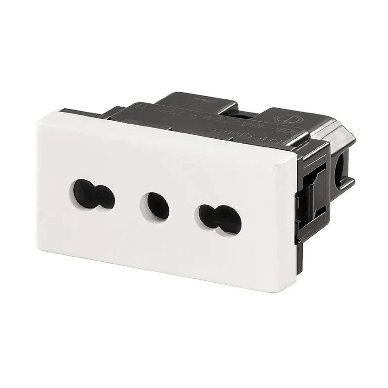 Weidmüller 16A White 1 Gang Panel Mount Outdoor Plug Socket Type L - Italian 1450810000