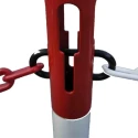 RS PRO White and Red Steel Safety Post with Two Accessory Hooks 1m Height 898-7144