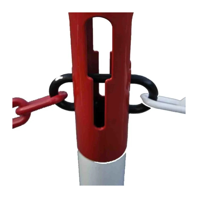 RS PRO White and Red Steel Safety Post with Two Accessory Hooks 1m Height 898-7144