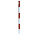 RS PRO White and Red Steel Safety Post with Two Accessory Hooks 1m Height 898-7144