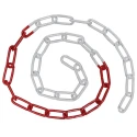 RS PRO White Red Steel Barrier Chain, 15 m Length, 6 mm Diameter, Heavy-Duty Chain Barrier 898-7157