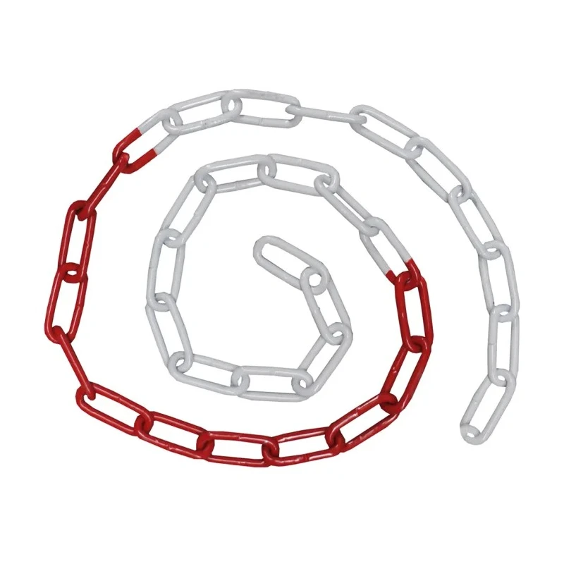 RS PRO White Red Steel Barrier Chain, 15 m Length, 6 mm Diameter, Heavy-Duty Chain Barrier 898-7157