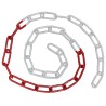 RS PRO White Red Steel Barrier Chain, 15 m Length, 6 mm Diameter, Heavy-Duty Chain Barrier 898-7157