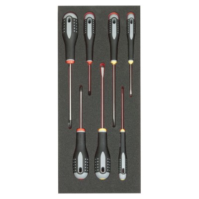 Bahco Standard Screwdriver Set 7-Piece with ERGO Foam Insert FF1E1001