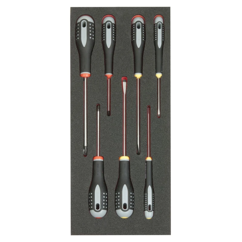 Bahco Standard Screwdriver Set 7-Piece with ERGO Foam Insert FF1E1001