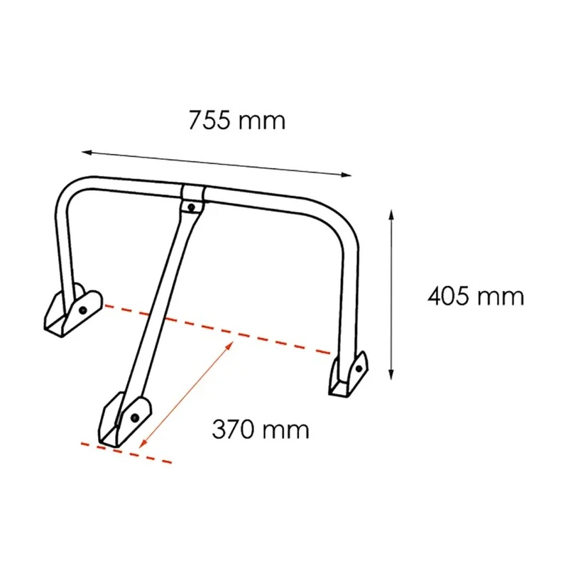 RS PRO Silver Red Folding Parking Barrier Steel Manual Parking Barrier 898-7179