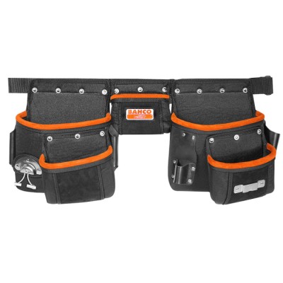Bahco Nylon 5 Pocket Tool Belt Pouch 4750-3PB-1, Adjustable Belt, Hammer Holder, Durable Construction