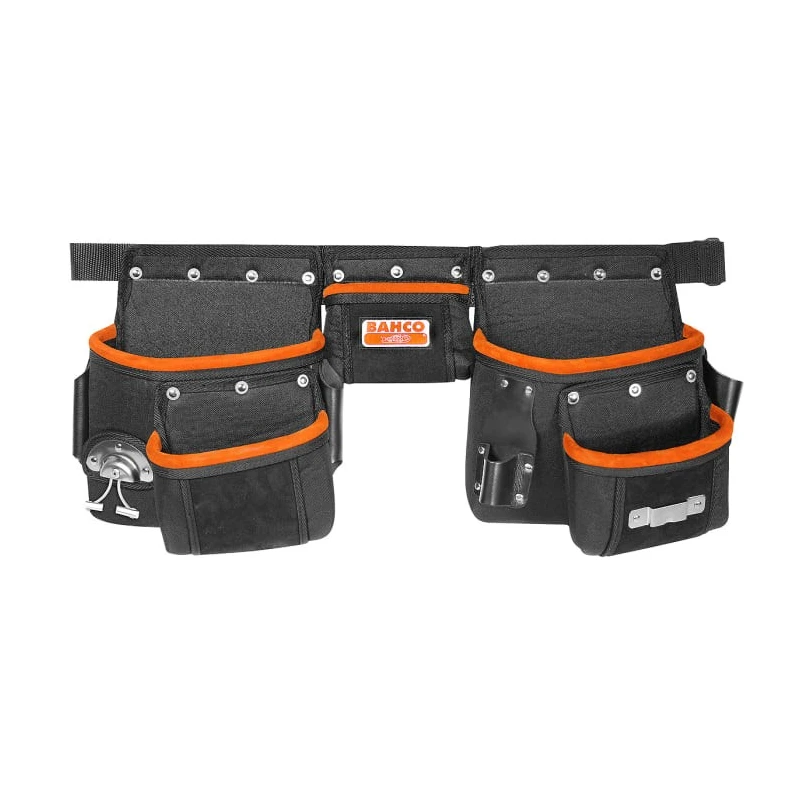 Bahco Nylon 5 Pocket Tool Belt Pouch 4750-3PB-1, Adjustable Belt, Hammer Holder, Durable Construction