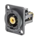 RS PRO Black Straight Panel RCA Socket 60V 10A Nickel Plated Contact 1 Contact 898-7621