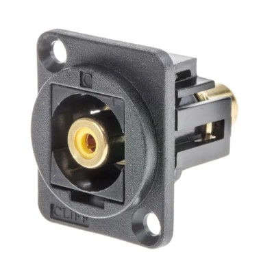 RS PRO Black Straight Panel RCA Socket 60V 10A Nickel Plated Contact 1 Contact 898-7621