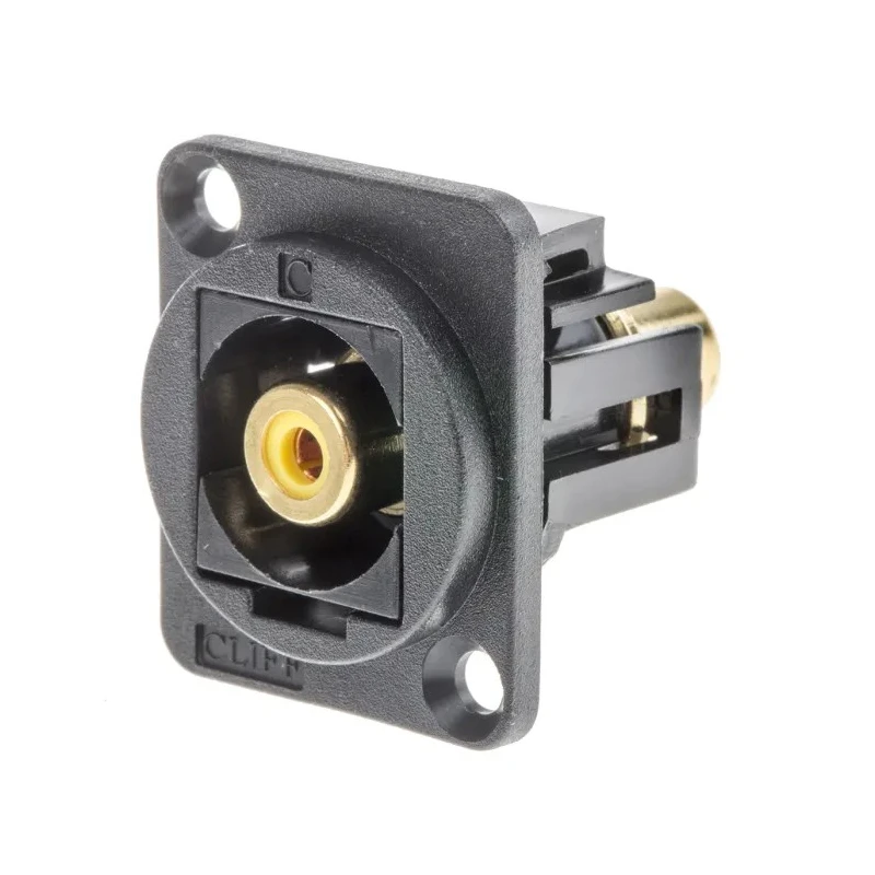 RS PRO Black Straight Panel RCA Socket 60V 10A Nickel Plated Contact 1 Contact 898-7621