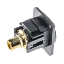RS PRO Black Straight Panel RCA Socket 60V 10A Nickel Plated Contact 1 Contact 898-7621