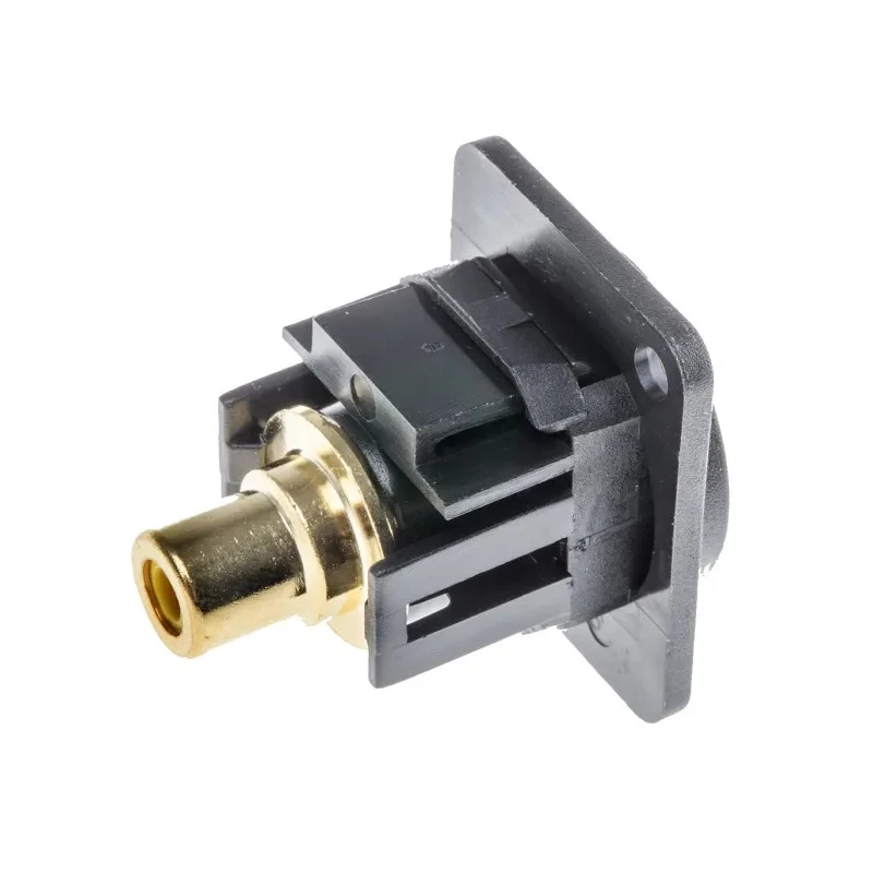 RS PRO Black Straight Panel RCA Socket 60V 10A Nickel Plated Contact 1 Contact 898-7621