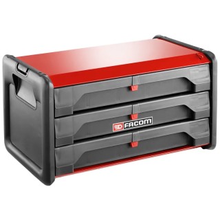 Facom 3 Drawer Metal Tool Chest, Load Capacity 15kg, Dimensions 510x225x270mm BT.203