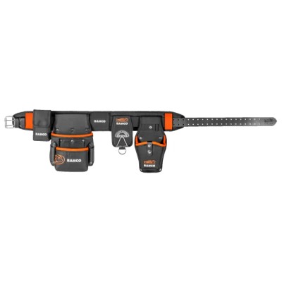 Bahco Nylon and Leather 2 Pocket Tool Belt Adjustable Fit with Hammer and Pen Holders 4750-HDBS-2