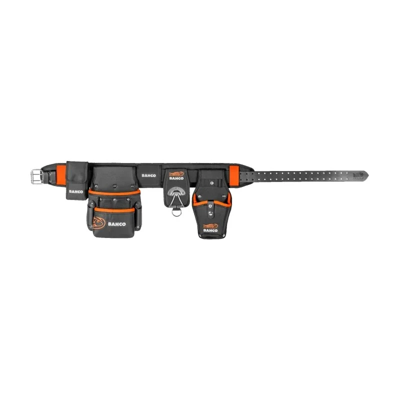 Bahco Nylon and Leather 2 Pocket Tool Belt Adjustable Fit with Hammer and Pen Holders 4750-HDBS-2