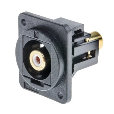 RS PRO Black Straight Panel RCA Socket, 10A, 60V, Female, Nickel Plated Contact 898-7627