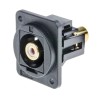RS PRO Black Straight Panel RCA Socket, 10A, 60V, Female, Nickel Plated Contact 898-7627
