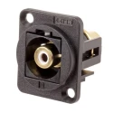 RS PRO Black Straight Panel RCA Socket Nickel Plated 10A 898-7624