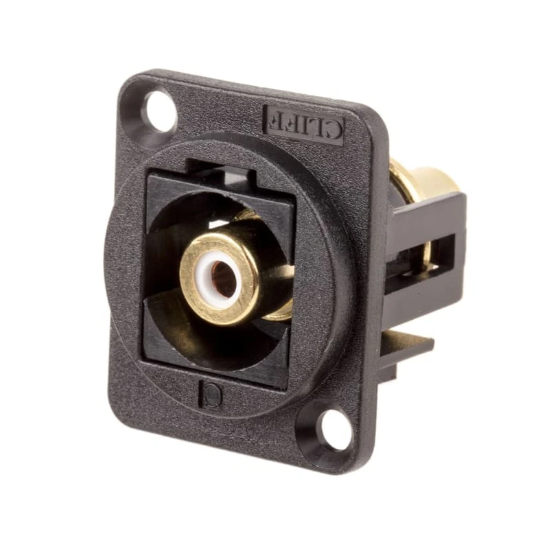 RS PRO Black Straight Panel RCA Socket Nickel Plated 10A 898-7624