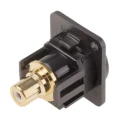 RS PRO Black Straight Panel RCA Socket Nickel Plated 10A 898-7624