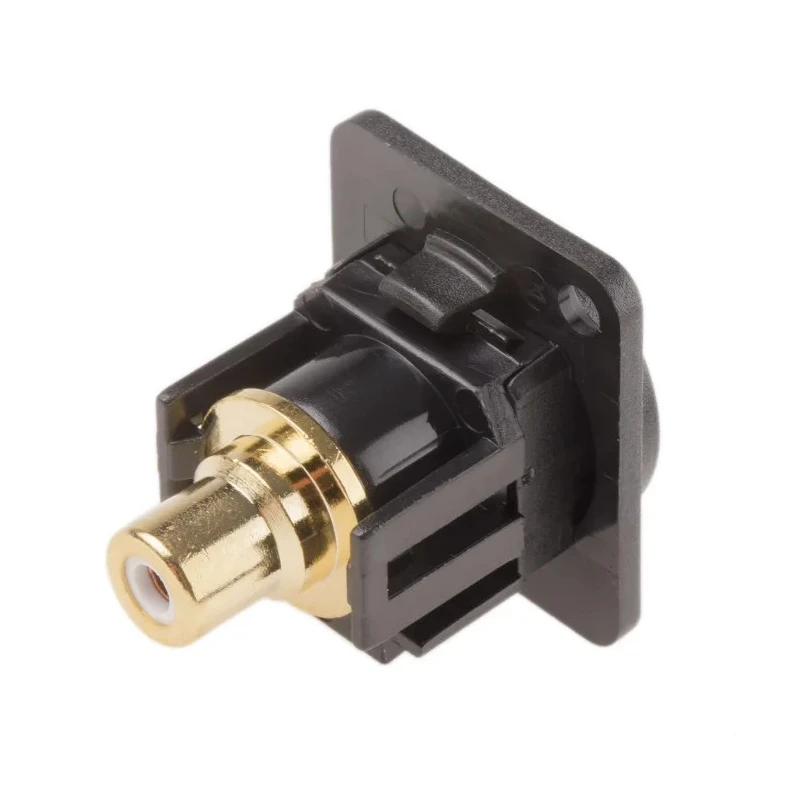 RS PRO Black Straight Panel RCA Socket Nickel Plated 10A 898-7624