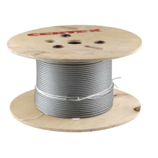 RS PRO Galvanised Steel Wire Rope, 4 mm Diameter, 75 m Length, Safe Working Load 208 kg 197-0124