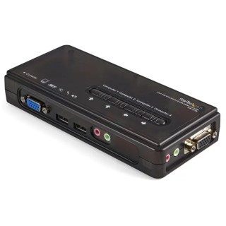 StarTech.com 4 Port USB VGA KVM Switch Single Display 3.5 mm Stereo Audio 2048 x 1536 Pixels SV411KUSB
