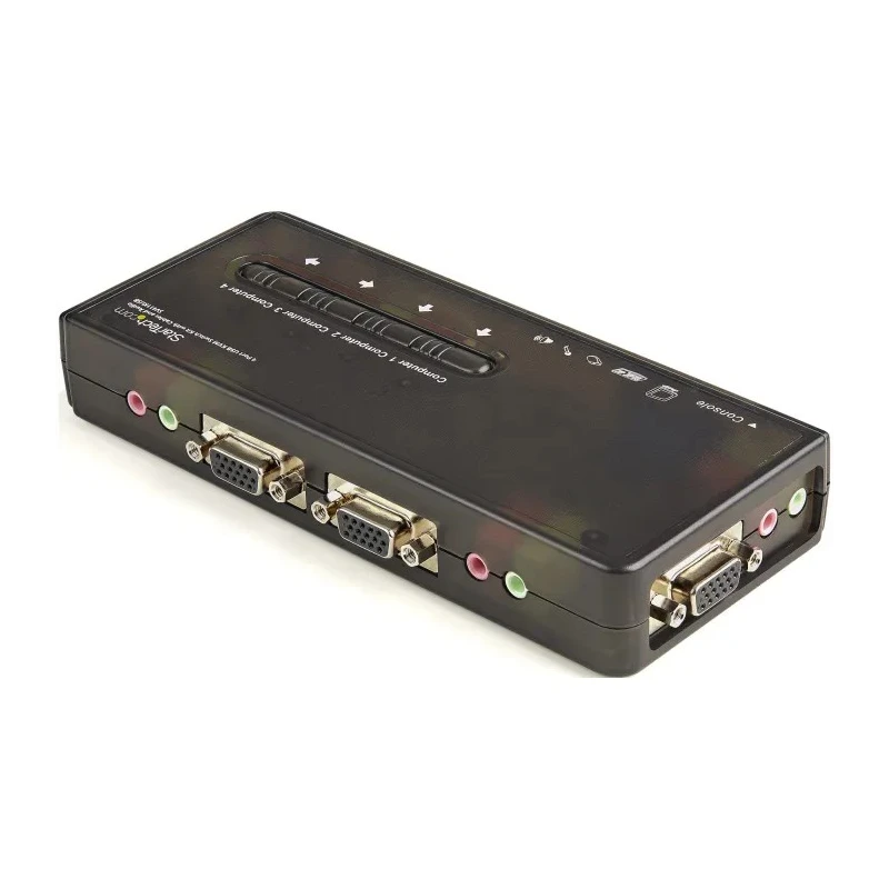 StarTech.com 4 Port USB VGA KVM Switch Single Display 3.5 mm Stereo Audio 2048 x 1536 Pixels SV411KUSB