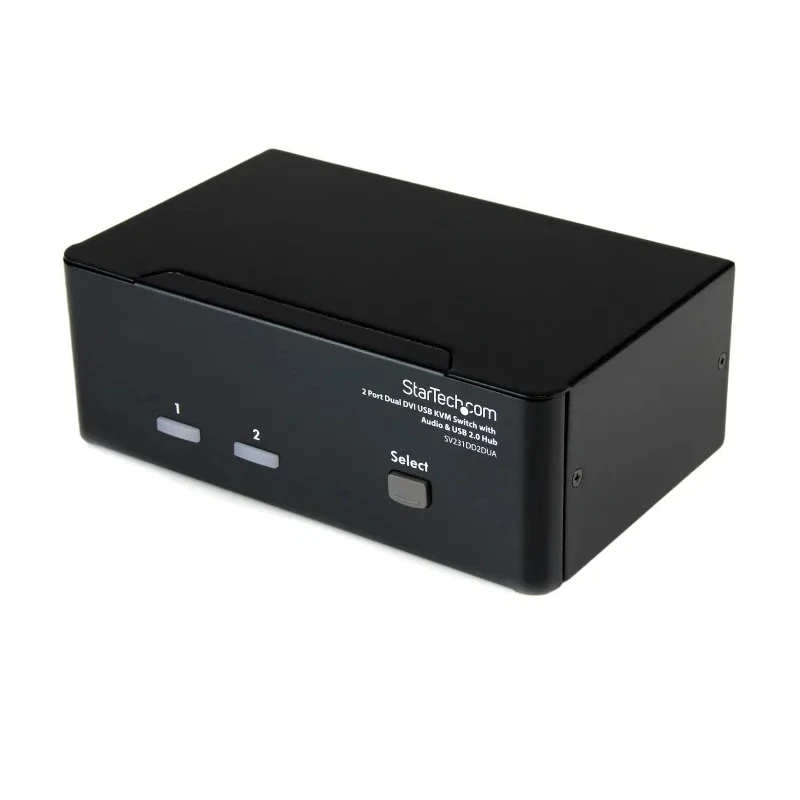 StarTech.com 2 Port 2 Displays USB DVI KVM Switch 3.5 mm Stereo 1920 x 1200 Pixel Maximum Resolution SV231DD2DUA