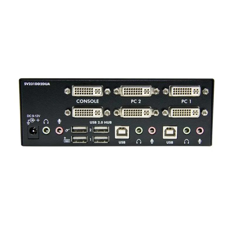 StarTech.com 2 Port 2 Displays USB DVI KVM Switch 3.5 mm Stereo 1920 x 1200 Pixel Maximum Resolution SV231DD2DUA