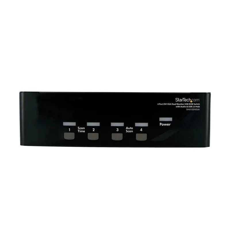 StarTech.com 4 Port Dual Display USB DVI and VGA KVM Switch 1920 x 1440 Pixel Maximum Resolution SV431DDVDUA