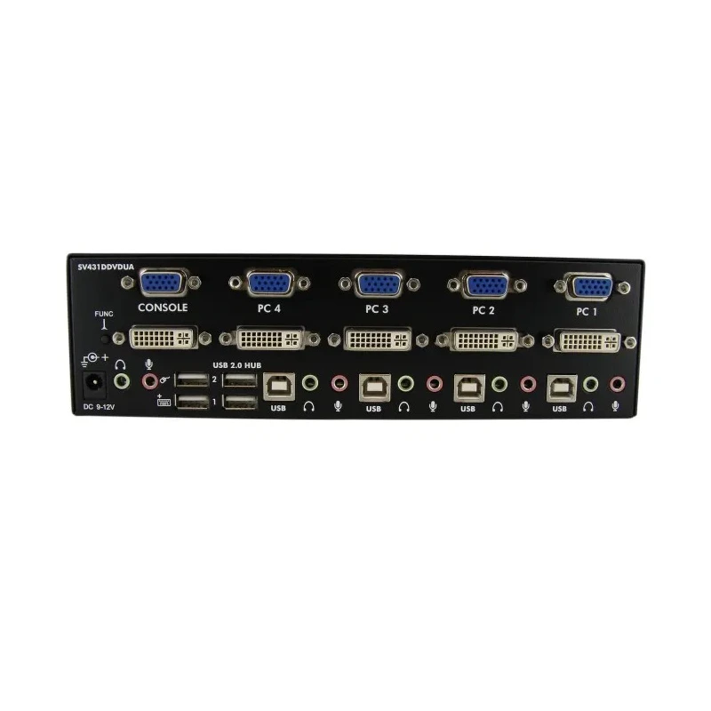 StarTech.com 4 Port Dual Display USB DVI and VGA KVM Switch 1920 x 1440 Pixel Maximum Resolution SV431DDVDUA