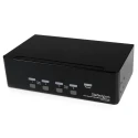 StarTech.com 4 Port Dual Display USB DVI KVM Switch 3.5 mm Stereo Audio 1920 x 1200 Pixel Resolution SV431DD2DUA