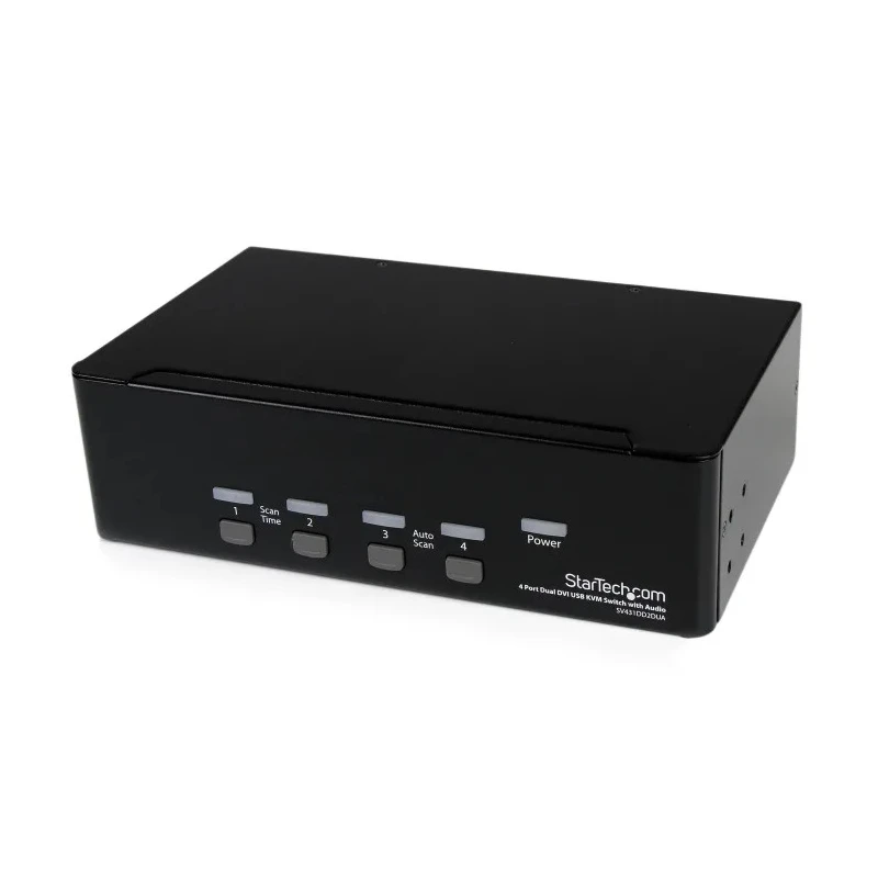 StarTech.com 4 Port Dual Display USB DVI KVM Switch 3.5 mm Stereo Audio 1920 x 1200 Pixel Resolution SV431DD2DUA