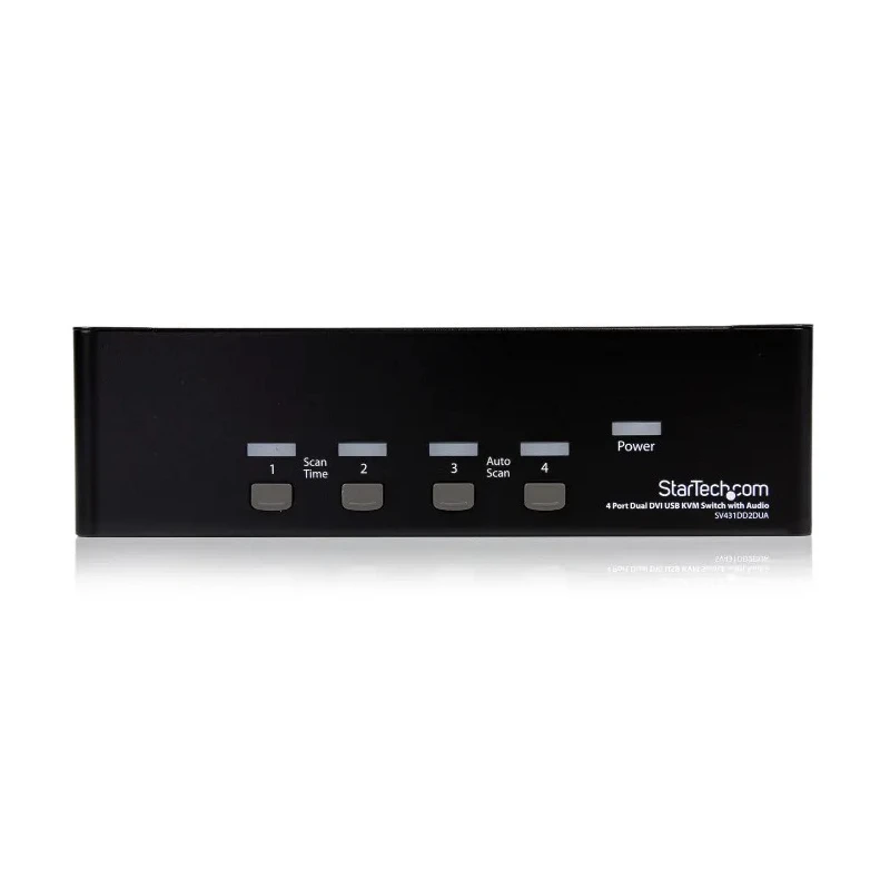 StarTech.com 4 Port Dual Display USB DVI KVM Switch 3.5 mm Stereo Audio 1920 x 1200 Pixel Resolution SV431DD2DUA
