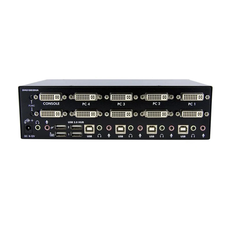 StarTech.com 4 Port Dual Display USB DVI KVM Switch 3.5 mm Stereo Audio 1920 x 1200 Pixel Resolution SV431DD2DUA