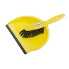 RS PRO Yellow Dustpan and Brush for Cleaning Plastic Bristle Rubber Lip Hanging Hook 898-8214