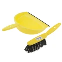 RS PRO Yellow Dustpan and Brush for Cleaning Plastic Bristle Rubber Lip Hanging Hook 898-8214