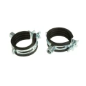 Unistrut Steel Silver Pipe Clamp, EPDM-Lined, 44mm Diameter, Double Threaded Boss PCH-4244