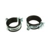 Unistrut Steel Silver Pipe Clamp, EPDM-Lined, 44mm Diameter, Double Threaded Boss PCH-4244