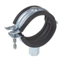 Unistrut Steel Silver Pipe Clamp, EPDM-Lined, 44mm Diameter, Double Threaded Boss PCH-4244