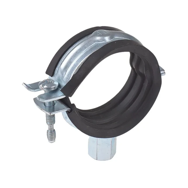 Unistrut Steel Silver Pipe Clamp, EPDM-Lined, 44mm Diameter, Double Threaded Boss PCH-4244