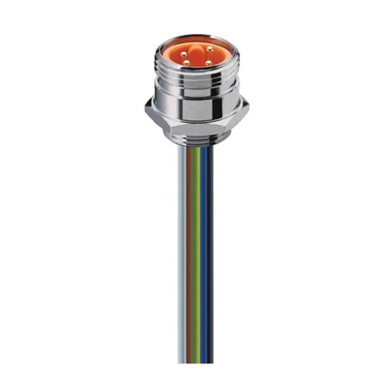 Lumberg Automation Circular Connector 4 Contacts Front Mount 7/8 in Plug Male IP68 RSF Series 