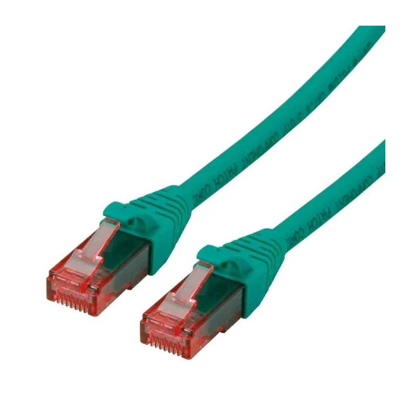 Roline Cat6 Ethernet Cable 8 Core, Green, 3 m, Unshielded Unscreened Low Smoke Zero Halogen Cat6
