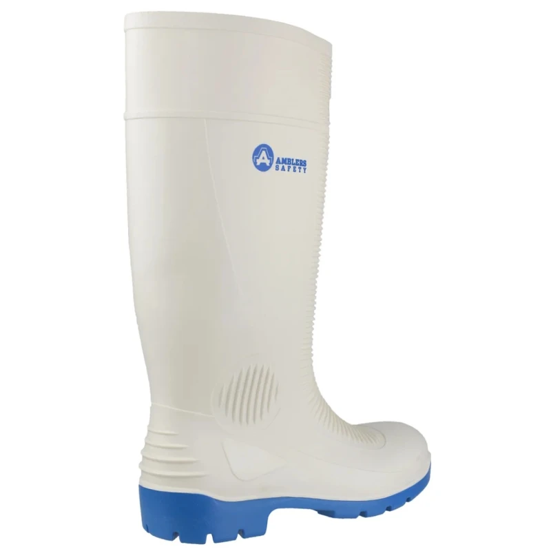 Amblers White Steel Toe Capped Unisex Safety Boots, Pull-On, EN ISO 20345 Certified, Size UK 8 EU 42 FS98