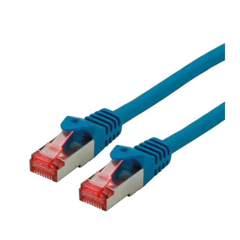 Roline Cat6 Ethernet Cable 8 Core Shielded Screened, Blue Jacket Low Smoke Zero Halogen 1 m Cat6 
