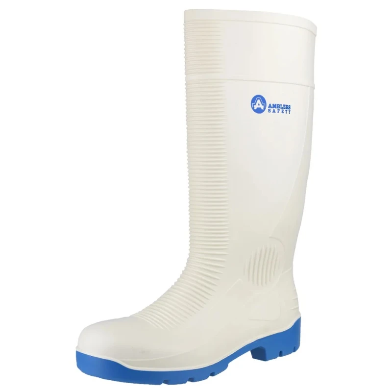 Amblers Unisex White Steel Toe Capped Safety Boots FS98, Size UK 10/EU 44, Chemical and Water Resistant FS98